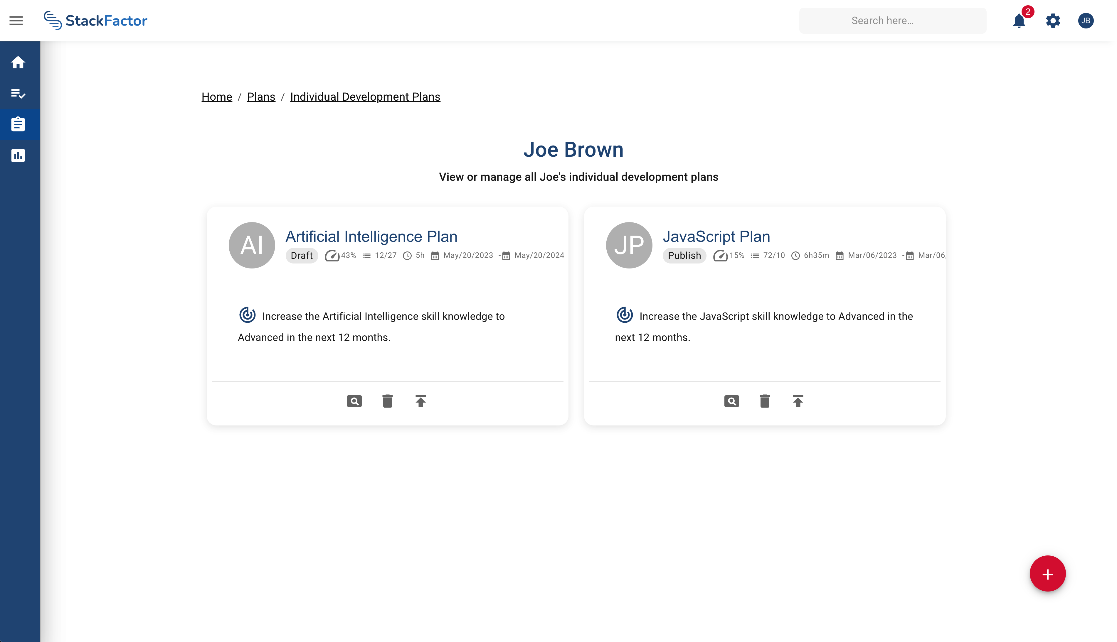 Manage Training Plans